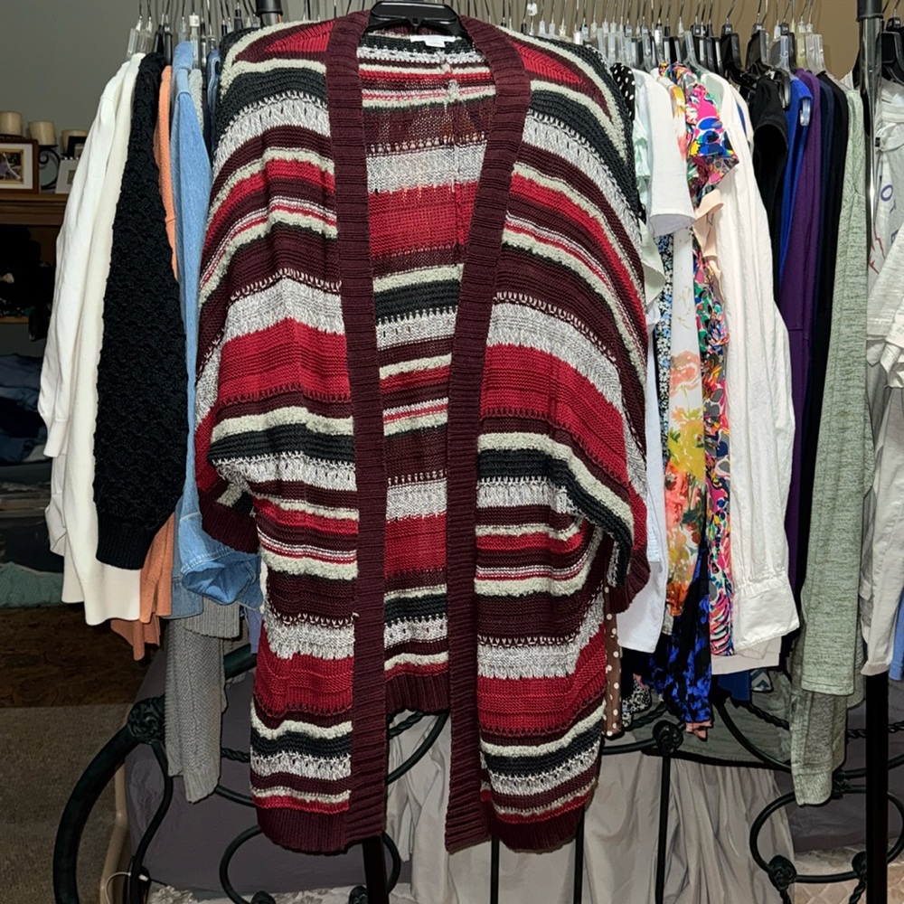 Liz Claiborne Woman Multicolored Cardigan Sweater, Size 3X